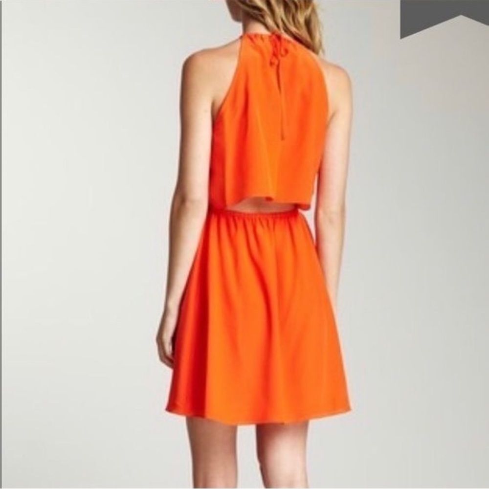 Rebecca Taylor Silk Keyhole Cami Dress in Orange 4